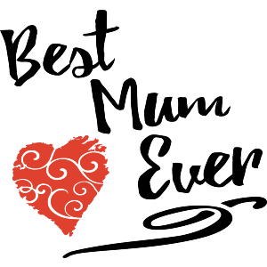 Best Mum Ever With Red Heart