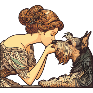 Girl With A Terrier Dog