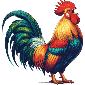 Colourful Crowing Cockerel