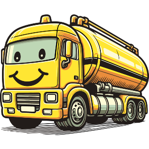 Cute Yellow Tanker Truck