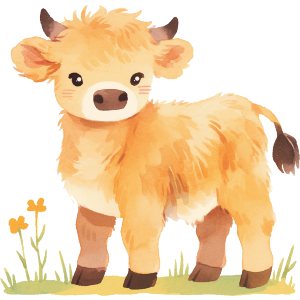 Cute Highland Cow Standing