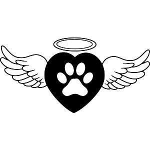 Paw Print Angel Heart