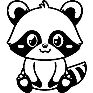 Cute Racoon Sitting