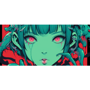 Cute Manga Girl Horror Skulls Anime