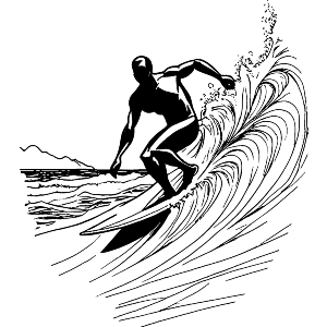 Surfer Riding The Waves
