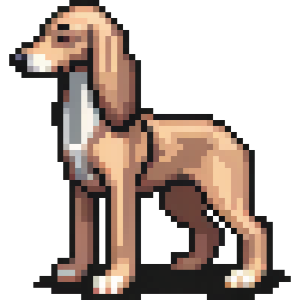 Pixel Art Saluki Dog