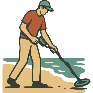 Man Metal Detecting