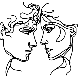 Lovers Portrait Doodle