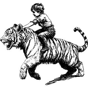 Boy Riding Tiger