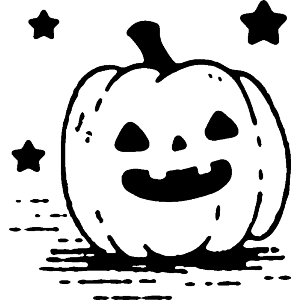 Cute Halloween Pumpkin with Stars