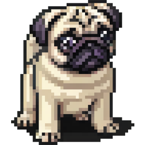 Pixel Art Pug Puppy