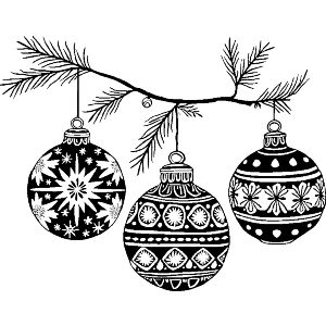 Three Christmas Baubles