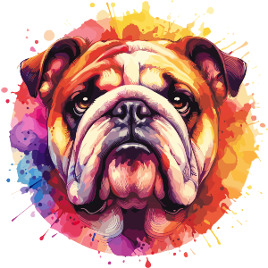 Colourful Bulldog Portrait