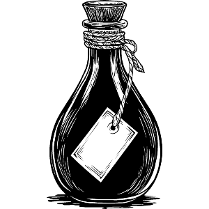 Vintage Potion Bottle with Tag 