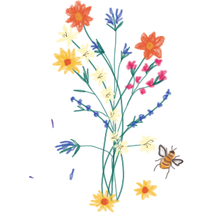 Wild Flowers And A Bee