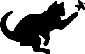 Cat Chasing Butterfly