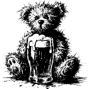 Scruffy Teddy With Ginger Beer