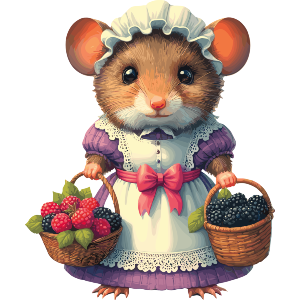 Harvest Mouse With Fruit Baskets