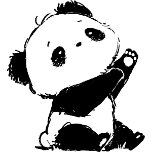 Cute Sketchy Panda Sitting