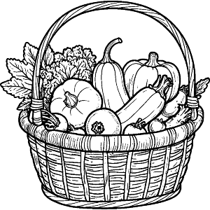 Basket & Fresh Vegetables