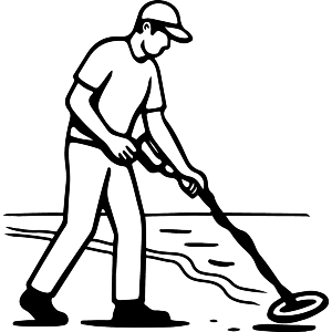 Man Metal Detecting