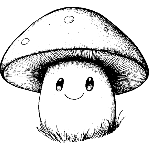 Cute Happy Mushroom