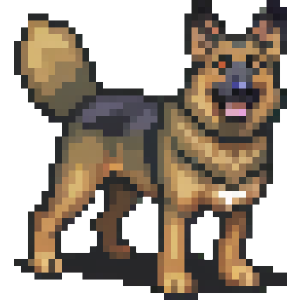 Pixel Art German Shepherd