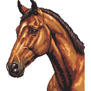 Horse Portrait Pixel Art