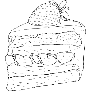 Delicious Strawberry Cake Slice