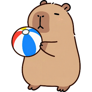 Capybara with Beach Ball