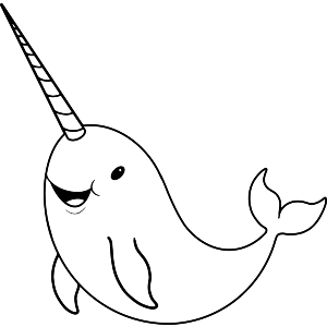Cute Swimming Narwhal
