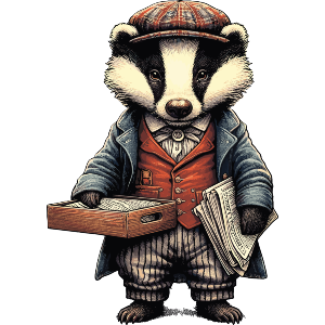 Badger Selling Newspapers
