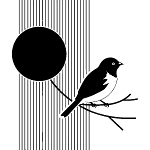 Minimalistic Bird with Moon