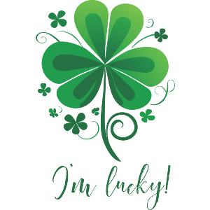 I Am Lucky Text With Clover