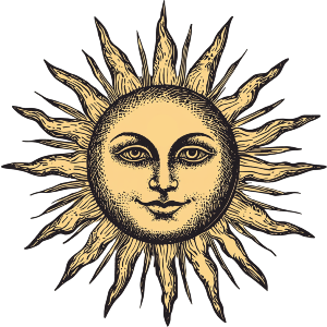 Vintage Sun with Face