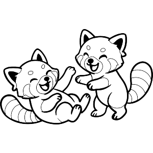 Red Pandas Playing
