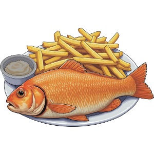 Fish and Chips on Plate