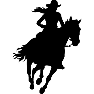 Cowgirl Riding Horse Silhouette