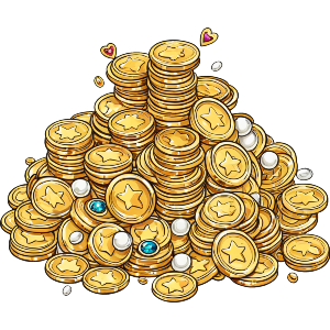 Gold Coins with Jewels and Pearls
