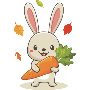 Kawaii Bunny With Carrot 