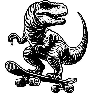 Dinosaur on a Skateboard