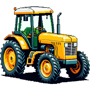 Retro Art Style Tractor
