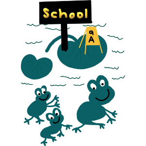 Frogs Going to School