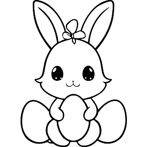 Cute Bunny With Eggs