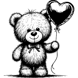 Teddy Bear With Heart Balloon