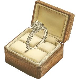 Diamond Engagement Ring in Ring Box