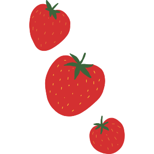 Three Juicy Strawberries 