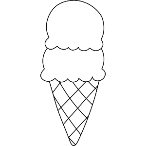 Double Scoop Ice Cream Cone Outline
