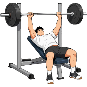 Man Using Bench Press