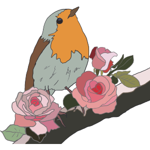 Robin With Roses
